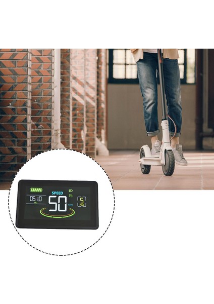 H6C Elektrikli Bisiklet LCD Ekran Ölçer 24V-60V E Scooter LCD Panel Renkli Ekran Elektrikli Bisiklet Için USB Uart ile (5pın) (Yurt Dışından)