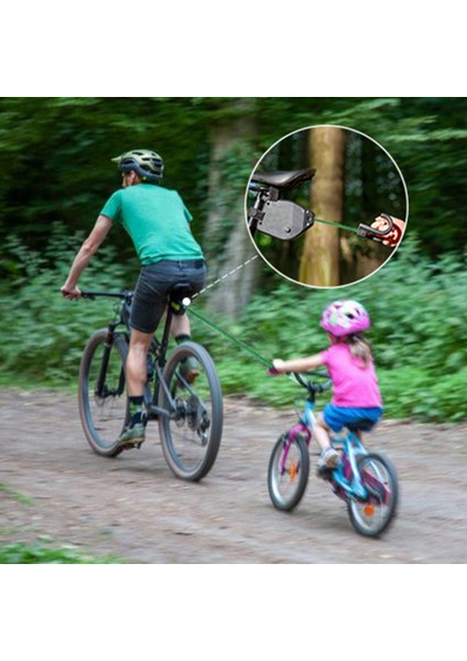 Bisiklet Çekme Halatı Naylon Çekme Halatı Ebeveyn-Çocuk Bisikleti Çekme Halatı Ebike Güvenlik Ekipmanları Dış Ortam Aracı Siyah (Yurt Dışından)