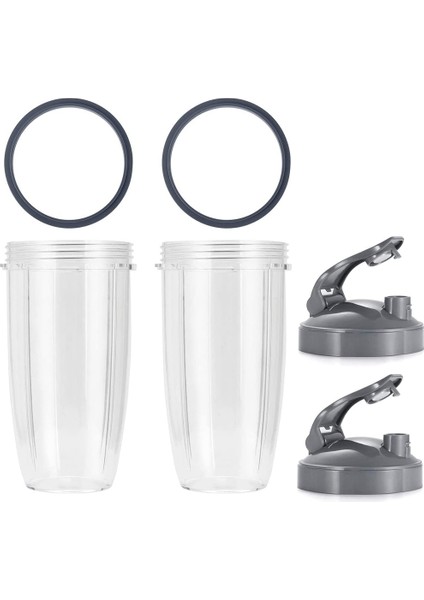 600W/900W Blender Aksesuarı Için 2 Açılır Kapaklı ve Kauçuk Contalı 2 Paket Yedek 32OZ Bardak (Yurt Dışından)