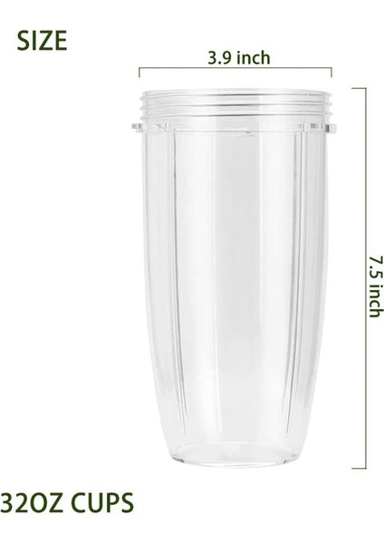 600W/900W Blender Aksesuarı Için 2 Açılır Kapaklı ve Kauçuk Contalı 2 Paket Yedek 32OZ Bardak (Yurt Dışından) fırsatları