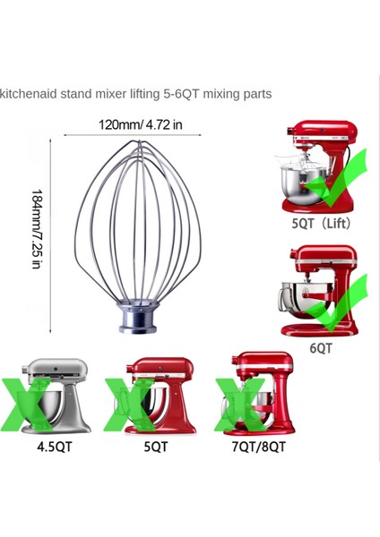5-6qt Eğilebilir Kafalı Stand Mikserler Için Mikser Yedek Parçaları Kürek Aparatı (Yurt Dışından) modelleri