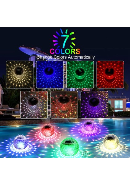 Yüzen Havuz Işıkları, Bahçe, Arka Bahçe Için Yüzen Rgb Renk Değiştiren Su Geçirmez Havuz Işıkları ile Güneş Havuz Işıkları (Yurt Dışından)