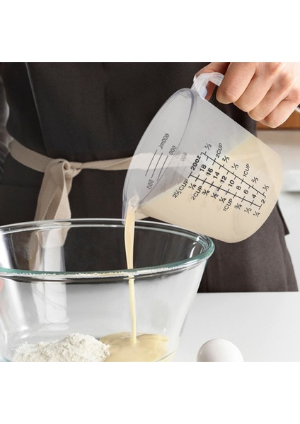 Çift Taraflı Dereceli Plastik Ölçme Kabı ve Dereceli Ölçme Kabı Ölçme Silindiri 600ML (Yurt Dışından)