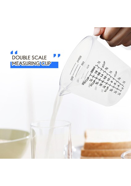 Çift Taraflı Dereceli Plastik Ölçme Kabı ve Dereceli Ölçme Kabı Ölçme Silindiri 600ML (Yurt Dışından)