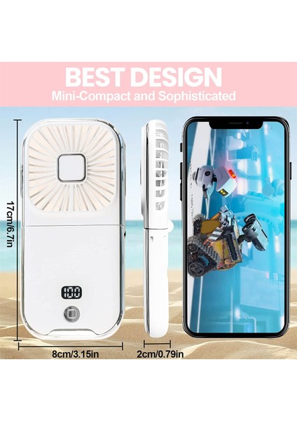 Mini Fan Taşınabilir USB Katlanabilir Kişisel El Fanı, Telefon Tutucu, Dış Mekan Sürüş Ofisi Için 4 Hız Ayarlı Fan (Yurt Dışından)