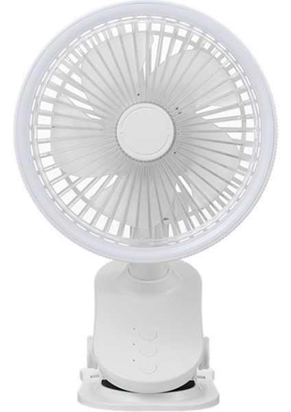 Taşınabilir USB Masa Fanı Klipsli Tip Şarj Edilebilir Soğutma Mini Masa Fanı 360 Derece Dönüş 3 Hız Ayarlanabilir Beyaz (Yurt Dışından)