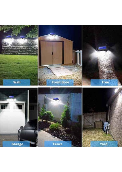 Güneş Işıkları, 3 Kafa Hareket Sensörü Işıkları Ayarlanabilir 140LED Projektör Işıkları Dış Mekan Spotları Bahçe Için 270 ° Döndürülebilir, Vb (Yurt Dışından)