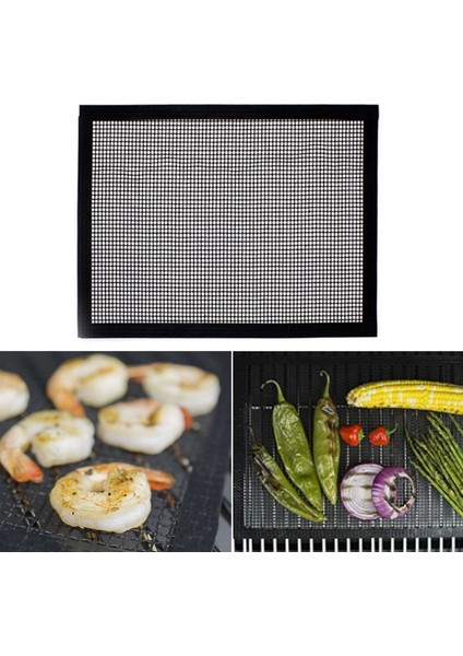 2x Barbekü Izgara Izgara Mat Yapışmaz Örgü Paspaslar Barbekü Yeniden Kullanılabilir Pişirme Net (Yurt Dışından)