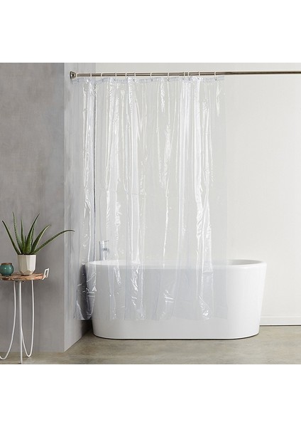 180CMX180CM Plastik Peva Su Geçirmez Duş Perdesi Şeffaf Beyaz Şeffaf Banyo Perdesi Kancalı Perde (Yurt Dışından) indirimleri