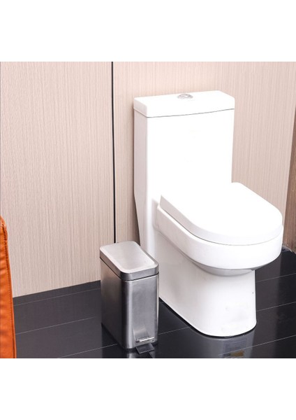 Yavaş Kapanan, Astarlı ve Kapaklı Dikdörtgen Çöp Kovası 5l, Mini Çöp Sepeti, Ince Çöp Kutusu Veya Banyoda Dekor Olarak Kullanılabilir (Yurt Dışından)