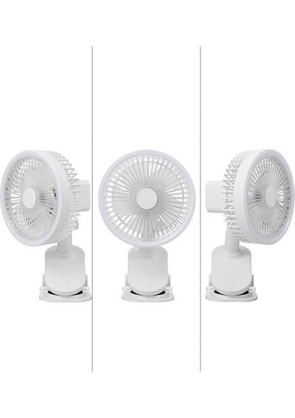 Taşınabilir USB Masa Fanı Klipsli Tip Şarj Edilebilir Soğutma Mini Masa Fanı 360 Derece Dönüş 3 Hız Ayarlanabilir Beyaz (Yurt Dışından) modelleri