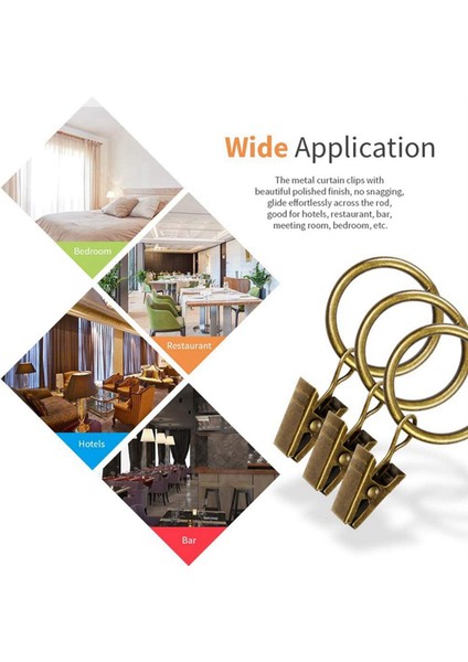 80 Paket Vintage Perde Klipleri, Klip Bronz Renk ile Güçlü Metal Dekoratif Paslanmaz Perdelik Perde Halkası (Yurt Dışından) indirimleri