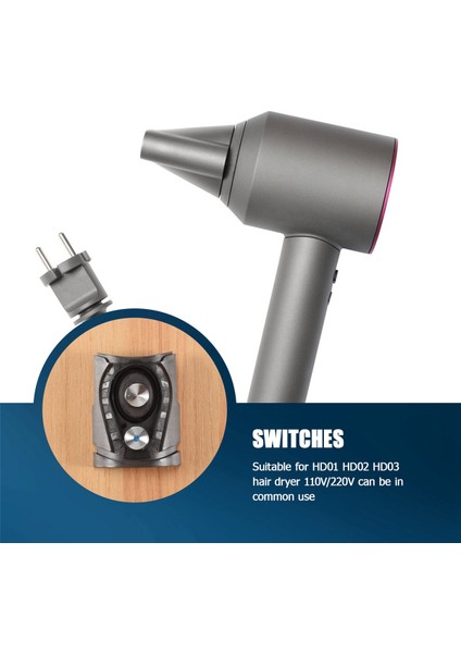 Süpersonik Saç Kurutma Makinesi Için HD01/HD02/HD03 Evrensel Güç Anahtarı Düğmesi Düğmesi Lastik Pedi Yedek Parçalar 1 Takım (Yurt Dışından)