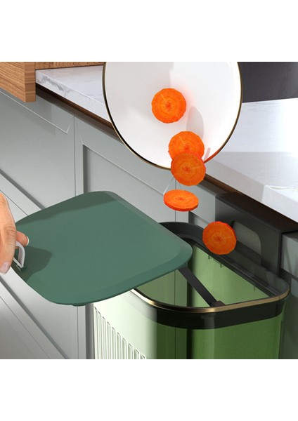 9l Kapak Duvara Monte Çöp Kovası Kapaklı Çöp Kutusu Mutfak Dolabı Kapı Asılı Çöp Yeşil (Yurt Dışından) indirimleri