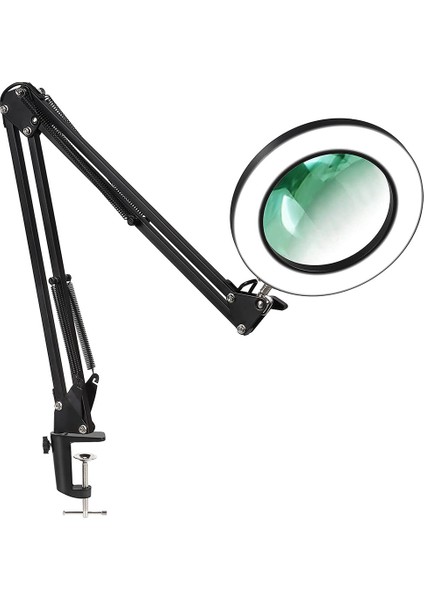 Işıklı ve Braketli Büyüteç, 3 Renk Modu Kademesiz Kısılabilir LED Masa Lambası, Okuma ve Onarım Için Kullanılır (Yurt Dışından)