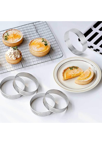 16 Adet Paslanmaz Çelik Tart Halkası, Isıya Dayanıklı Delikli Kek Mus Halkası Yuvarlak Çift Haddelenmiş Tart Halkası Metal Kalıp 8 cm (Yurt Dışından) modelleri