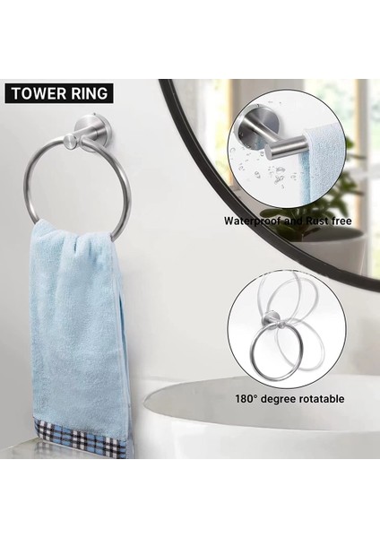 Havlu Bar Seti Hiçbir Yumruk Ceket Kanca Seti 9 Parça Siyah Banyo Donanım Seti Havlu Bar Seti Banyo Duvar Havlu Askısı (Yurt Dışından)