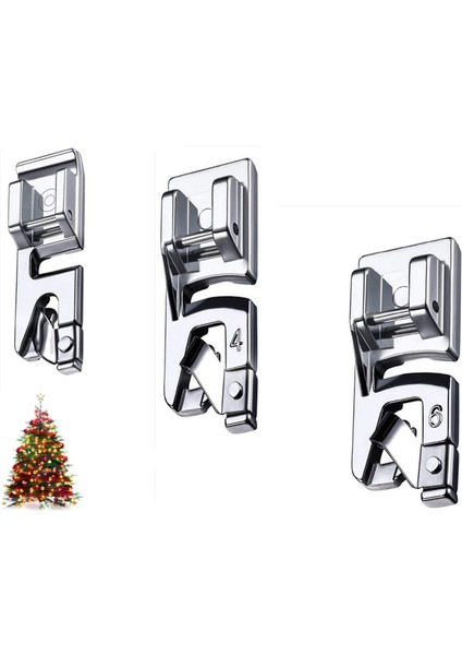 Dar Rulo Ayak Dikiş Makinası Hemmer Baskı Ayağı 3'lü Set (Yurt Dışından)