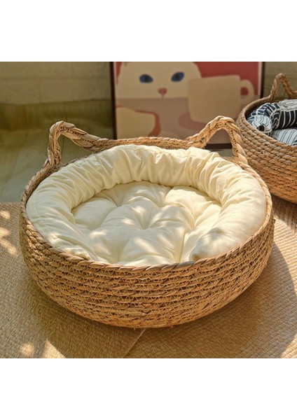 Rahat Kedi Köpek Yatağı Yaz Kedi Tırma Tahtası Rattan Yıkanabilir Kedi Malzemeleri Dokuma Çıkarılabilir Yastık 35 cm (Yurt Dışından) fiyatları