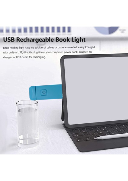USB Şarj Edilebilir Kitap Işığı, Yatakta Okuyan Çocuklar Için, Kitap Okuma Lambasında LED Klip, 3 Renk, 9 Parlaklık Ayarlanabilir Seviye (Yurt Dışından) modelleri