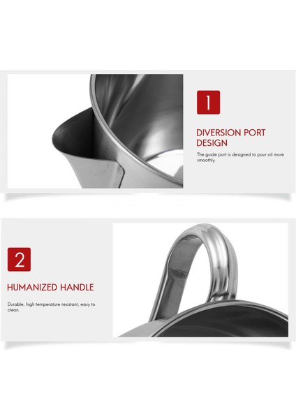 1000ML Çok Fonksiyonlu 304 Paslanmaz Çelik Yağ Çorbası Yağ Ayırıcı Gres Yağlayıcı Filtre Süzgeç Kase Mutfak Pişirme Araçları (Yurt Dışından) modelleri