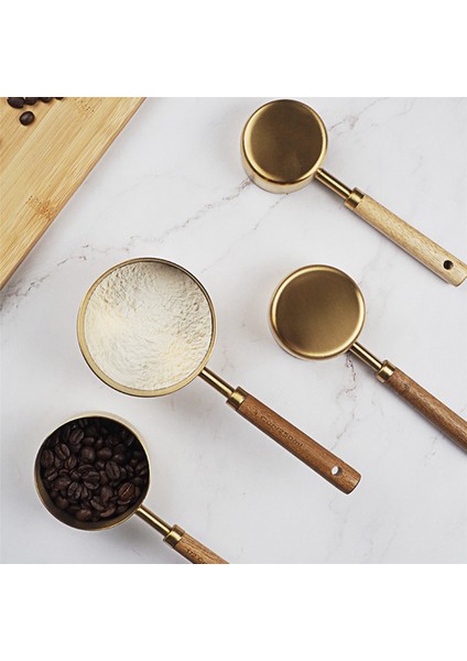 8x Ölçüm Kaşık Seti Ahşap Saplı Paslanmaz Çelik Ölçüm Kepçesi Pişirme Aracı Kiti Mutfak Aksesuarları 2 (Yurt Dışından) fiyatları