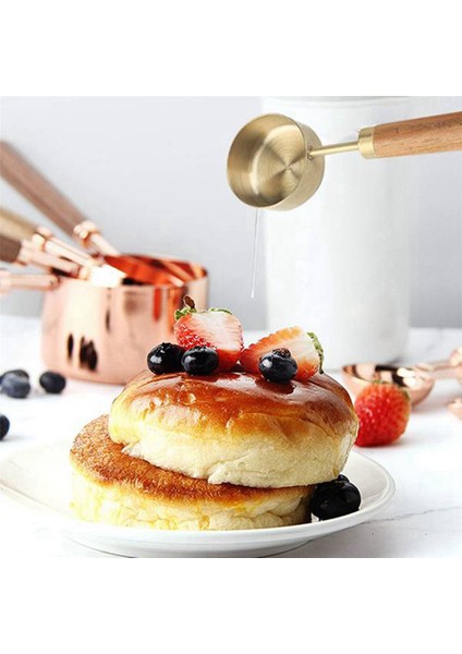 8x Ölçüm Kaşık Seti Ahşap Saplı Paslanmaz Çelik Ölçüm Kepçesi Pişirme Aracı Kiti Mutfak Aksesuarları 2 (Yurt Dışından) indirimleri