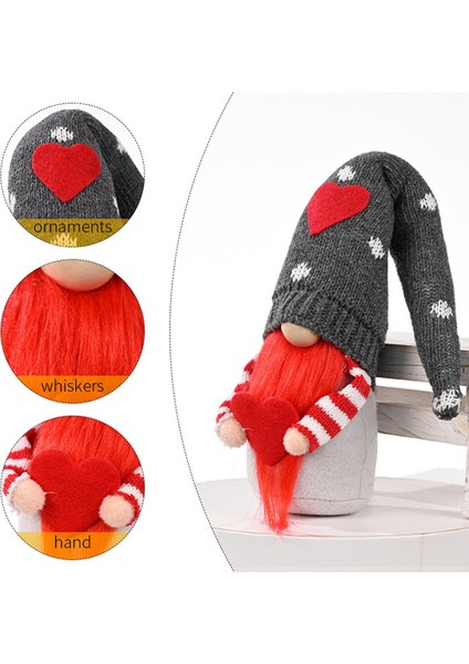 2 Adet Sevgililer Günü Çift Bebek Aşk-Kalp Yüzü Olmayan Bebek Gnome Tatil Figürleri Çocuk Oyuncak Sevgilisi Hediye (Yurt Dışından)