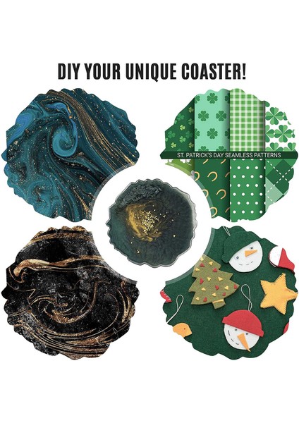10 Adet Silikon Coaster Reçine Döküm Yapımı Kalıp, Coaster Epoksi Zanaat Dıy, Ev Dekorasyon (Yurt Dışından)