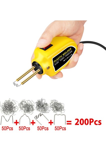 Taşınabilir Mini Sıcak Zımba Plastik Kaynak Makinesi Araba Tampon Tamir Kiti El Kiti Otomatik Ezik Onarım Ab Tak Sarı (Yurt Dışından)