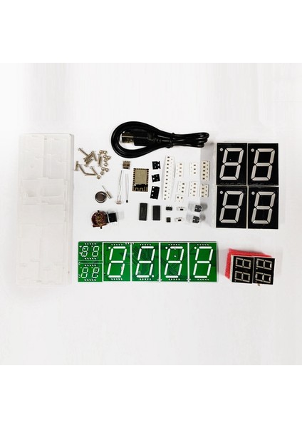 ESP8266 Wıfı Saat Ağ Zamanlama Dijital Ekran LED Nokta Saati Kırmızı Yeşil Zaman Ekranı (Yurt Dışından)