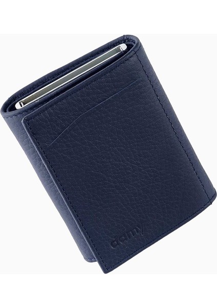 Hakiki Deri Unisex Mekanizmalı Cüzdan 626MG - Lacivert modelleri