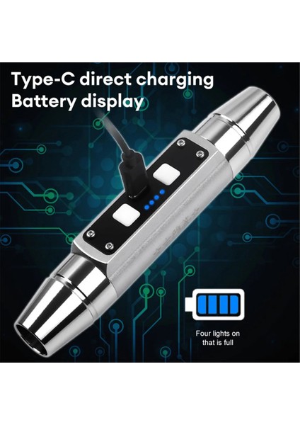 Çift Kafa Yeşim El Feneri 6 USB Doğrudan Şarj Tanımlama Takı Yeşim Floresan Lamba, Gümüş (Yurt Dışından) indirimleri