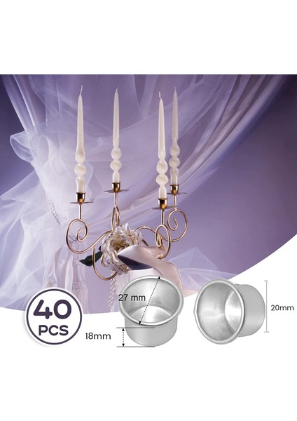 Konik Mumlar Için Mumluklar, Mumluk, Çay Işıkları, Mum Ekleme Masa Mumları, Mumluk 30 Adet Gümüş (Yurt Dışından) fiyatları