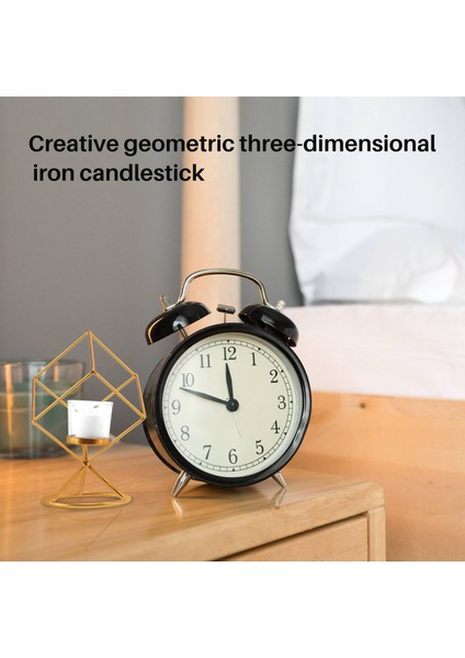 Iskandinav Geometrik Üç Boyutlu Geometrik Demir Mumluk Dekorasyon Masa Dekorasyon Altın (Yurt Dışından) fiyatları