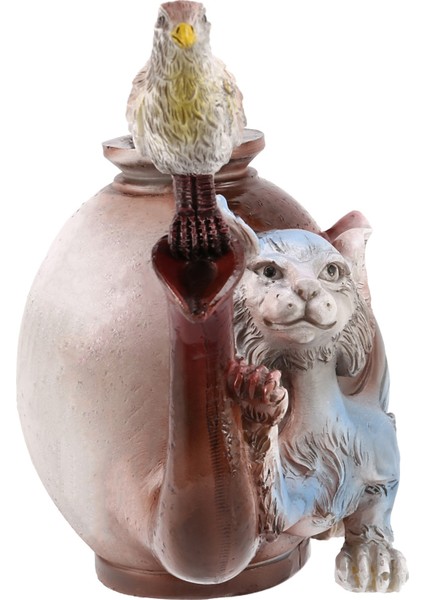 El Yapımı Sanat Kedi Çaydanlık Şeytan Kedi Ev Masaüstü Kedi ve Balık ve Kuş Reçine El Sanatları Bahçe Dekor E (Yurt Dışından) fırsatları