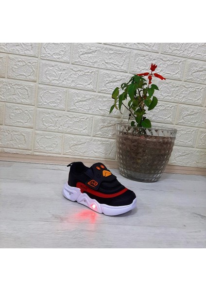 3229 Siyah Cırtlı Işıklı Erkek Çocuk Bebe Spor