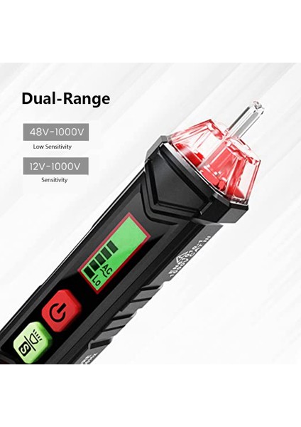 Gerilim Test Cihazı/temassız Gerilim Test Cihazı Canlı Tel Sıfır Tel Test Cihazı Elektrik Test Cihazı LCD Ekranlı Buzzer Alarmı (Yurt Dışından)