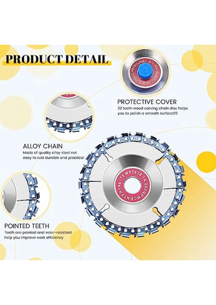 1 Takım 5/8 Inç Ahşap Oyma Zincir Diski 4 Inç 22 Diş Testere Bıçağı Ahşap Oyma Diski ile 6 Yedek Testere Zincirleri (Yurt Dışından) fiyatları