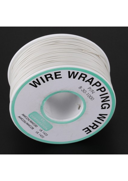305M Beyaz Pvc Kaplı Kalay Kaplama Bakır Tel Tel Sarma 30AWG Kablo Rulosu (Yurt Dışından)