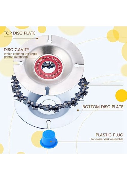 1 Takım 5/8 Inç Ahşap Oyma Zincir Diski 4 Inç 22 Diş Testere Bıçağı Ahşap Oyma Diski ile 6 Yedek Testere Zincirleri (Yurt Dışından) indirimleri