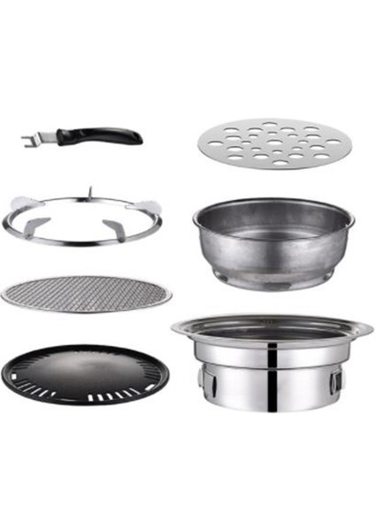 Paslanmaz Çelik Kömür Barbekü Izgara Seti, Yapışmaz Barbekü Izgaralar Açık Barbekü Için Taşınabilir Barbekü Izgara Karbon Soba (Yurt Dışından)