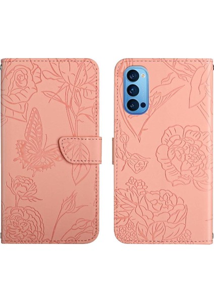 Bilek Kayışı Çiçekler ve Kelebekler Pu Flip ile Oppo Oppo 4 Pro Için Telefon Kılıfı (Yurt Dışından)