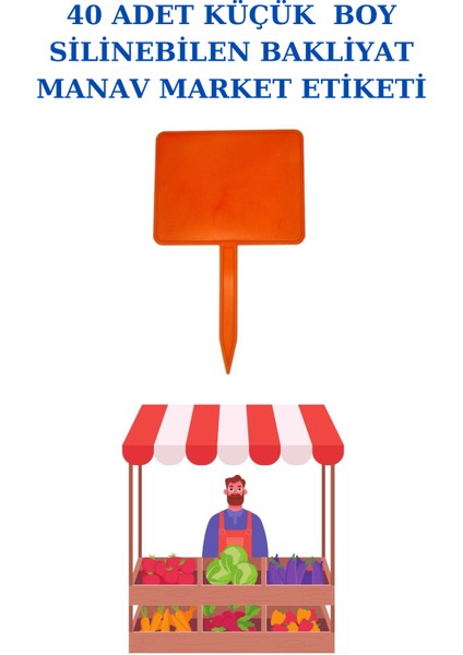 40 Adet Küçük Boy Yaz Sil Sapla Bakliyat Etiketliği Manav Etiketliği Pazarcı Etiketi