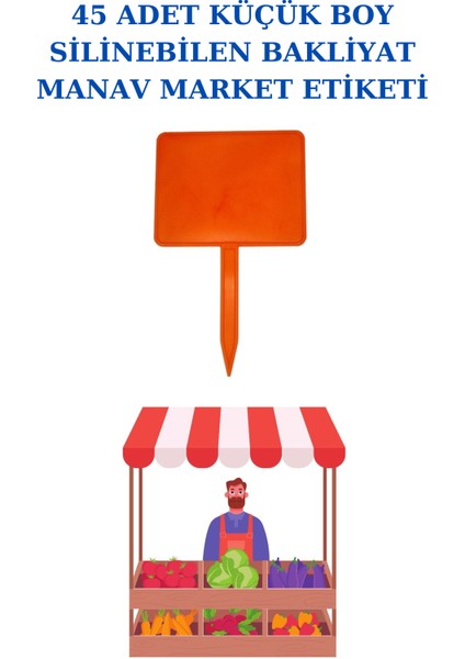 45 Adet Küçük Boy Yaz Sil Sapla Bakliyat Etiketliği Manav Etiketliği Pazarcı Etiketi