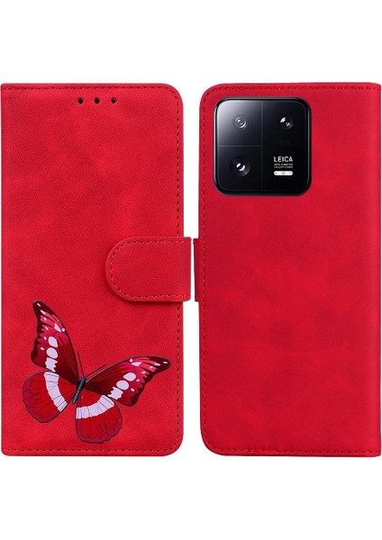 Xiaomi 13 Pro Cüzdan Için Renk Baskılı Flip Folio Kelebek Telefon Kılıfı (Yurt Dışından)