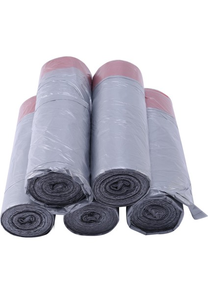 5 Rulo Ev Mutfak Banyo Kalın Plastik Ipli Çöp Torbası Çift Dikişli Sızdırmaz Güçlü Çöp Torbası Çöp Torbaları (Kırmızı Ipli) (Yurt Dışından)