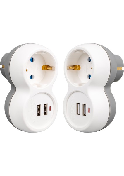 Shopzum Vea VRM0101U 250V 16A Tekli Çift Usbli Priz