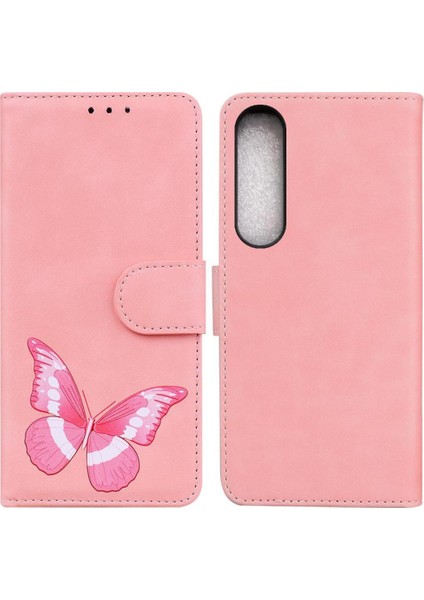 Sony Xperia 1 V Kelebek Flip Folio Cüzdan Renk Baskılı Telefon Kılıfı (Yurt Dışından)