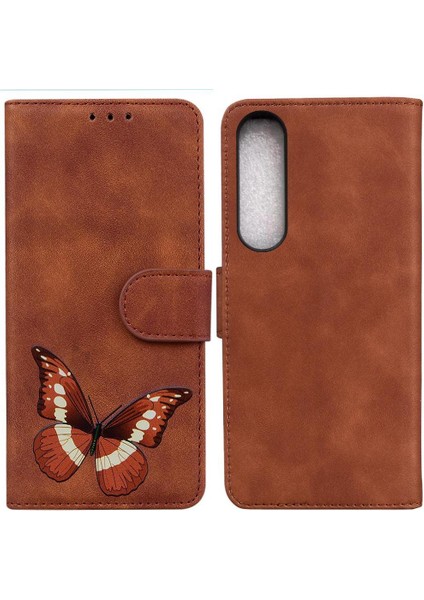 Sony Xperia 1 V Kelebek Flip Folio Cüzdan Renk Baskılı Telefon Kılıfı (Yurt Dışından)